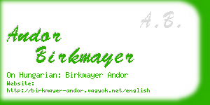 andor birkmayer business card